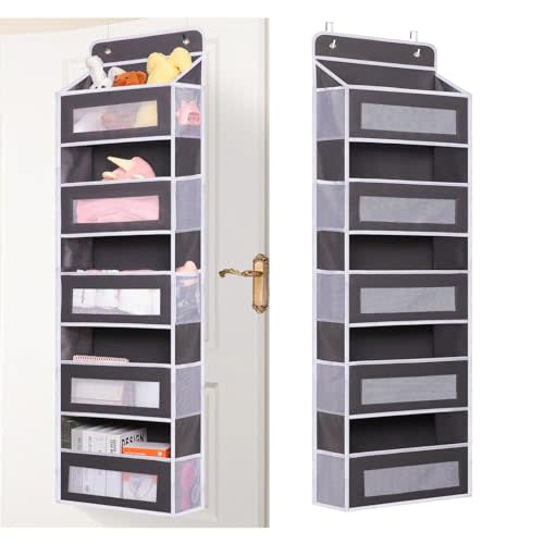 Dntorx Over The Door Organizer Storage, 5 Shelf Heavy Duty Hanging Storage Organizer with 10 Side Pockets, Closet Door Organizer for Pantry, Nursery, Dorm, Bedroom, Bathroom