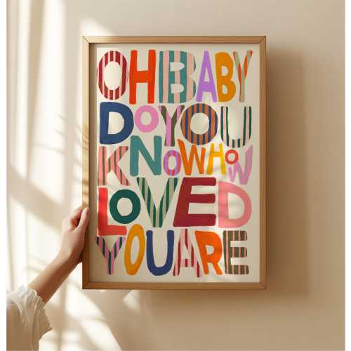 Oh Baby, Kids Art Print, Positivity Print, Affirmation Print, Rainbow Print, Typography Print, Quote wall Art, Wall Art, Gallery Wall, Kid