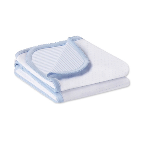 Reversible Baby Blanket in French Blue Multi