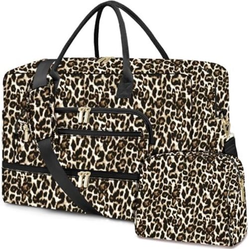 Travel Duffle Bag Weekender for Women - Carry-On Overnight Personal Item Bag with Shoe Compartment & Wet Pocket Large Weekend Tote Bags with Toiletry Hospital Bags for Labor and Delivery