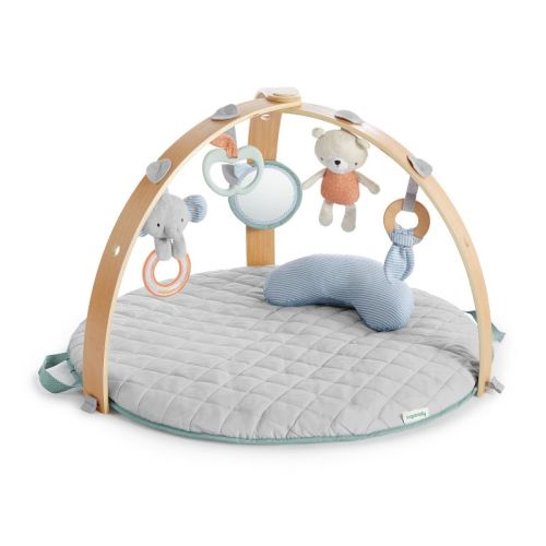 Ingenuity Cozy Spot Reversible Duvet Activity Gym with Wooden Toy Bar
