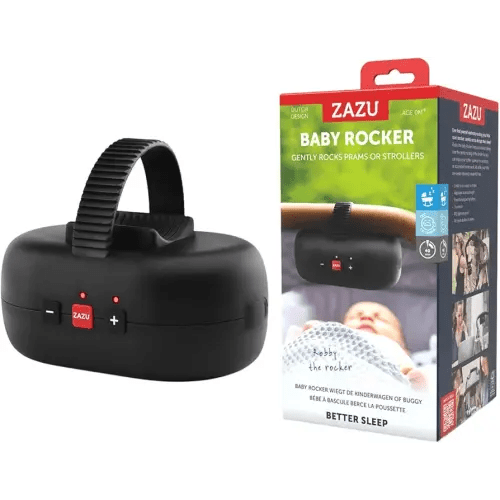 Zazu Robby Baby Rocker - Automatic Stroller Soothing Device, Adjustable Intensity, Cry Detection, USB-C Rechargeable Battery, Weatherproof, Fits All Strollers