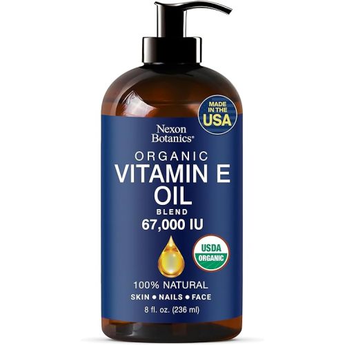 Organic Vitamin E Oil Blend 67,000 IU - 8 fl oz - Made from Pure, Natural Oils for Skin, Scars & Face - Aceite de Vitamina E - Nexon Botanics