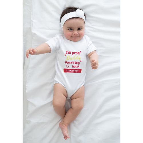 Liverpool Baby Onesie - Proof Daddy doesn&#39;t only watch Liverpool