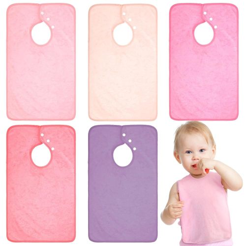 Hercicy Full Coverage Pullover Toddler Baby Bibs Terry Cloth Bibs with Snap Button for 0-4 Years Unisex Feeding Drooling