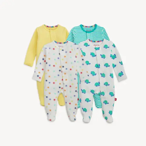 Magnetic 4-Pack Footie, 3-6M
