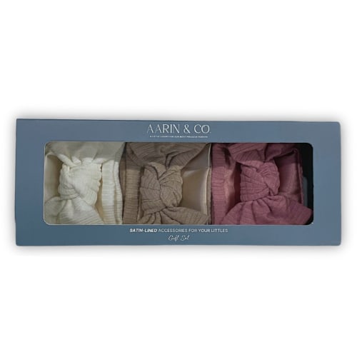 Newborn Satin Lined Bow Headband Gift Set