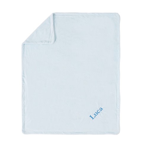 Chamois Baby Blanket - Light Blue