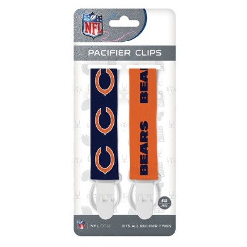 BabyFanatic Officially Licensed Unisex Pacifier Clip 2-Pack - NFL Chicago Bears - Officially Licensed Baby Apparel