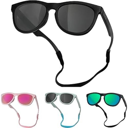 Flexible Polarized Newborn Baby Bendable Sunglasses with Strap for Infant Toddler Boys Girls Age 0-24 Months D718