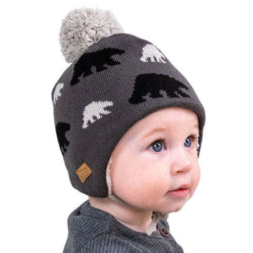 Kids Knit Winter Earflap Hats | Bear Cub | Jan & Jul