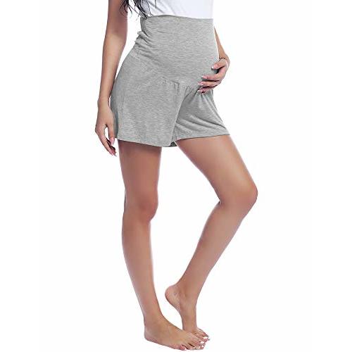 Joyaria Womens Maternity Shorts Bamboo Viscose Super Soft Comfy Summer Cooling Lounge/Pajama/Sleep/Yoga Pregnant Shorts S-XXL