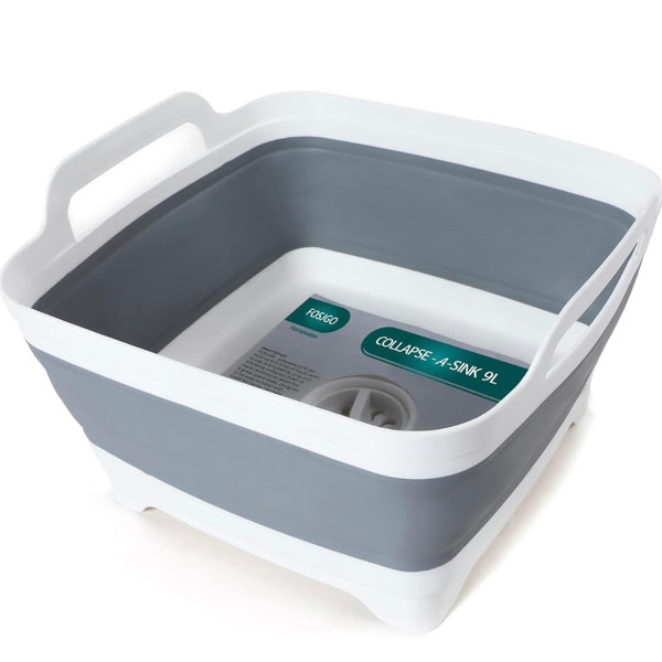 FOSJGO Collapsible Dish Basin with Drain Plug