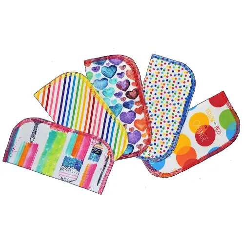 1 Ply Printed Flannel 8x8 Inches Set of 5 Color Me Happy