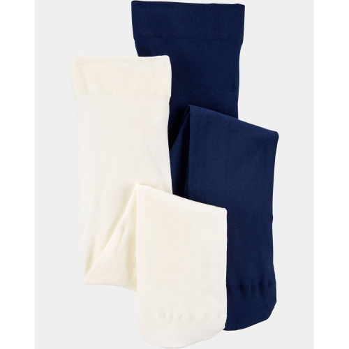 Baby Girl 2-Pack Tights - Navy/Ivory | Carter's