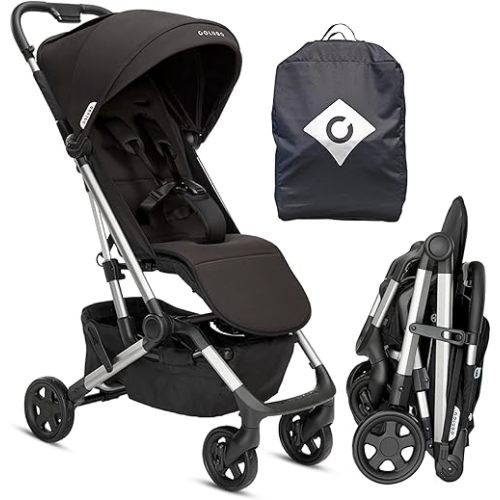 Colugo Compact Stroller - Foldable Stroller with Rain Cover, Backpack and Cup Holder (Black)