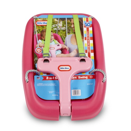Little Tikes 2-in-1 Snug and Secure Swing, High Back Swing, Magenta