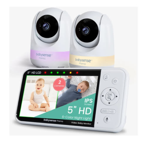 Babysense Prisma: Video Baby Monitor with 2 Cameras, Non Wifi, Split S