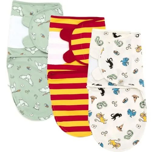 Harry Potter Hedwig Owl Newborn Baby Boys 3 Pack Swaddle Sacks Green/Maroon White Newborn