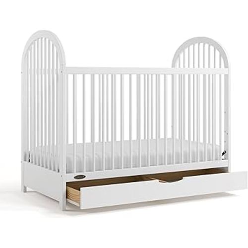 Graco Olivia 3-in-1 Convertible Crib with Drawer (White) – Converts from Baby Crib to Toddler Bed and Daybed, GREENGUARD Gold Certified, Baby Safety Alliance Verified, Easy Assembly