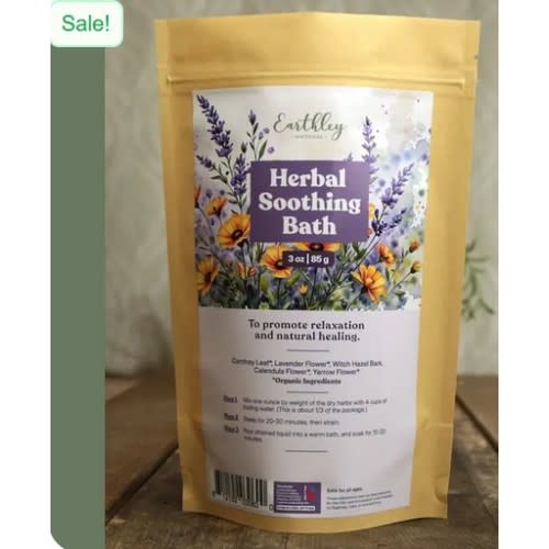 Herbal Soothing Bath - For sore muscles and postpartum support | Natural Wellness | Earthley | Earthley Wellness
