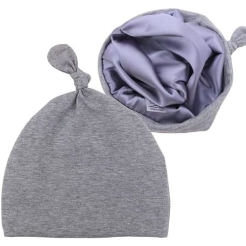 Silky Satin Lined Newborn Hat Hair Care Knot Beanie Hats for Infant Baby Boys Girls Caps 0-6 Months
