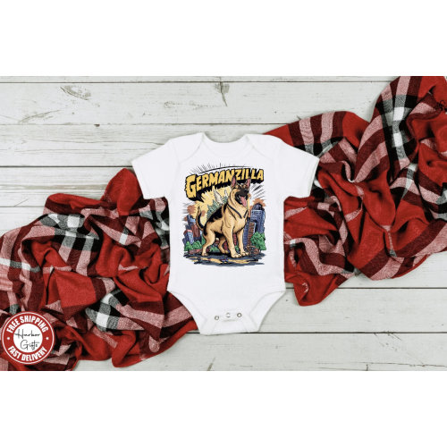German Shepherd Gerber® Baby Onesie® in Short or Long Sleeves