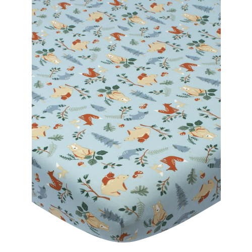Modern Moments By Gerber Baby & Toddler Boy Ultra Soft Fitted Crib Sheet, Blue Woodland