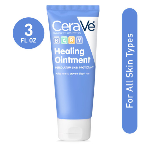 CeraVe Baby Healing Ointment, Fragrence Free Petrolatum Skin Protectant, 3oz
