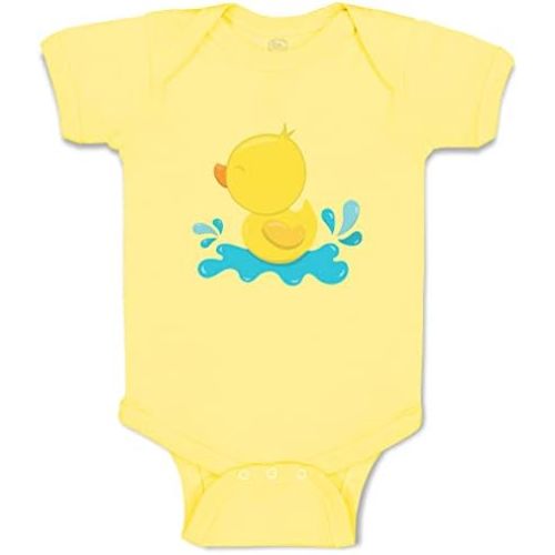 Cute Rascals Custom Boy & Girl Baby Bodysuit Swimming Duck Funny Cotton Striped Baby Clothes