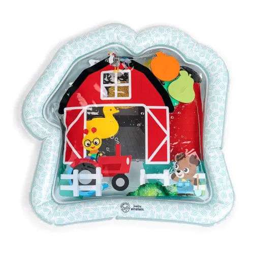 Baby Einstein Farm Explorers Cal's Sensory Barn Water Mat for Babies, Baby Plat Mat, 6 Floating Farm Shapes for Cause & Effect, Multisensory, Ages 0-36 Months