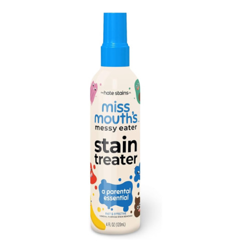 Miss Mouth's Messy Eater Stain Treater Spray - 4oz 2 Pack Stain Remover - Newborn & Baby Essentials - No Dry Cleaning Food, Grease, Coffee Off Laundry, Underwear, Fabric