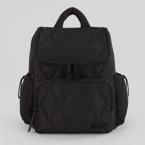 Motherhood Quilted Backpack Diaper Bag, Black