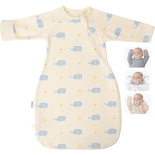 Transitional Swaddle Sack with Arms Up & Sleeves, Mitten Cuffs, 2-Way Zipper, Sleeping Sacks for Newborns - Calms Startle Reflex, Boys & Girls Sleep Bag