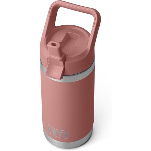 YETI Rambler Jr. 12 oz Kids Bottle, with Straw Cap, Sandstone Pink