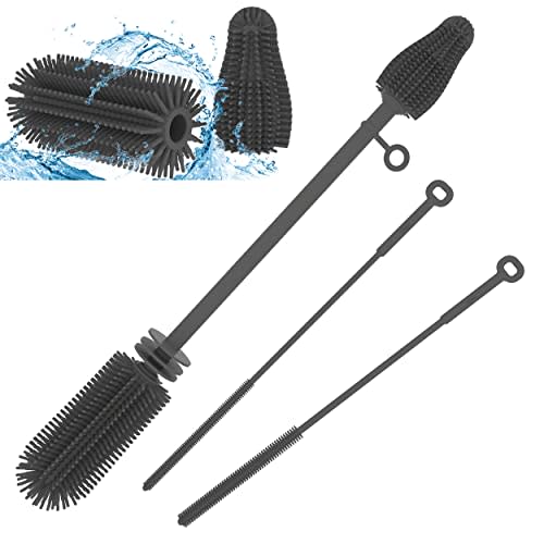 WQSS AOEIU Silicone Baby Bottle and Straw Cleaner Set, Dish Brush, Versatile Deep Cleaning Long Water Bottle Brushes, Heat Resistant Sturdy Kitchen Brush, Hangable Cup Cleaner