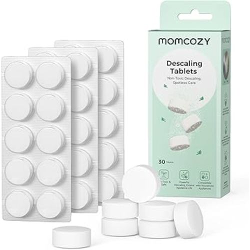 Momcozy Official Descaling Tablets, Compatible KleanPal Pro Baby Bottle Washer, Descaler for Milk & Limescale Removal, 30 Count