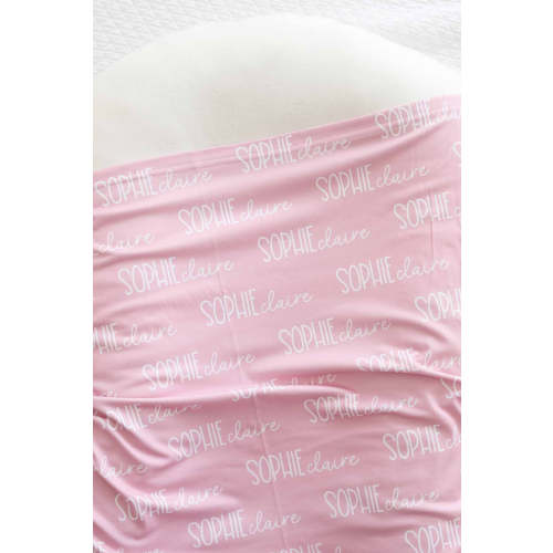 Personalized Baby Name Swaddle Blanket Font Duo | Best Selling Pinks