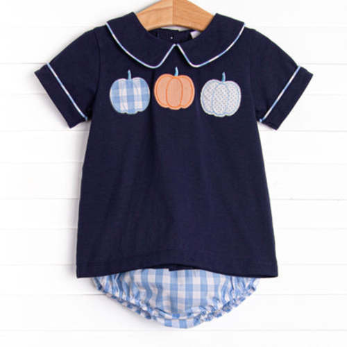 Hello Fall Applique Diaper Set, Navy – Stitchy Fish