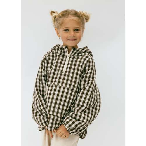 Half Zip Pullover- Gingham