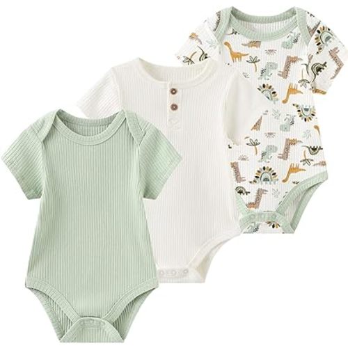 Newborn Baby Ribbed Bodysuit Cotton Baby Boy Girl Clothes 0-12 Months