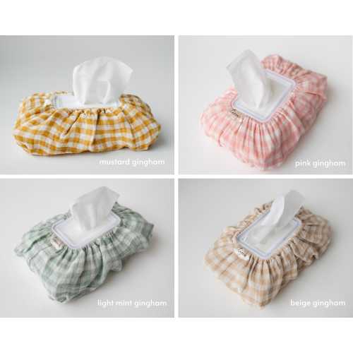 Baby Wet Wipes Cover Tissue Box Nursery Decoration Matching Changing Pad Cover Baby Essentials Baby Wipe Station Diaper Bag Gingham Flower