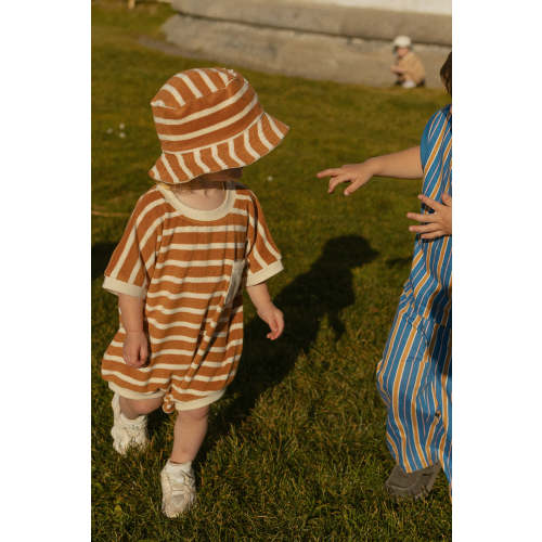 Callie Romper in Apple Cinnamon Stripe