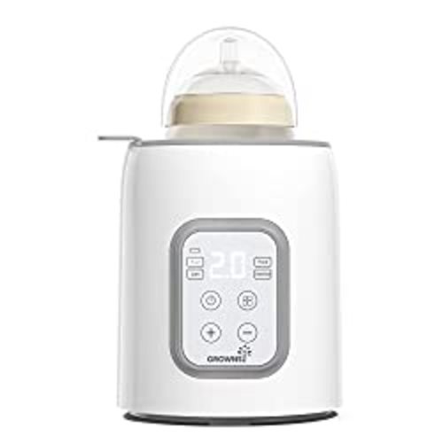Bottle Warmer, GROWNSY 8-in-1 Fast Baby Milk Warmer with Timer for Breastmilk or Formula, Accurate Temperature Control, with Defrost, Sterili-zing, Keep, Heat Baby Food Jars Function - Gray