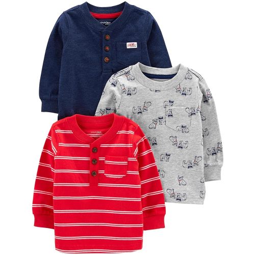 Simple Joys by Carter's Boys' 3-Pack Long Sleeve Shirts