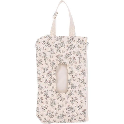 HIBEAR Quilted Diaper Wipe Pouch Portable Mommy Bag Refillable Floral Baby Wipe Holder for Travel Stroller Daily Casual (Floral C)