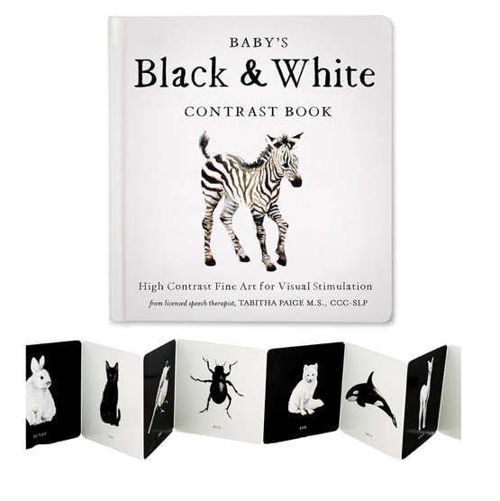 Baby's Black and White Contrast Book: High-Contrast Art for Visual Stimulation at Tummy Time (Tabitha Paige Children's Book Series)