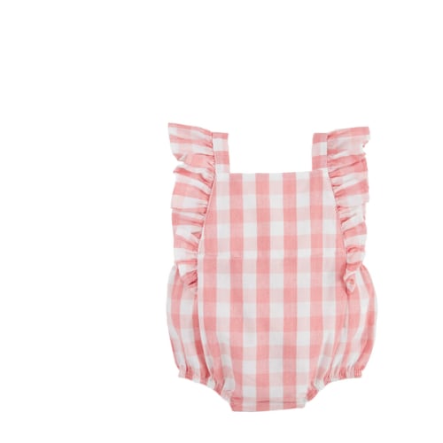 Pink Gingham Baby Bubble | Mud Pie