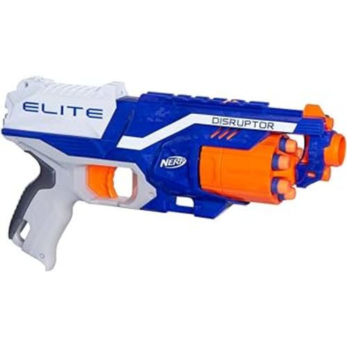 NERF Disruptor Elite Blaster - 6-Dart Rotating Drum, Slam Fire, Includes 6 Official Nerf Elite Darts - for Kids, Teens, Adults (Amazon Exclusive)
