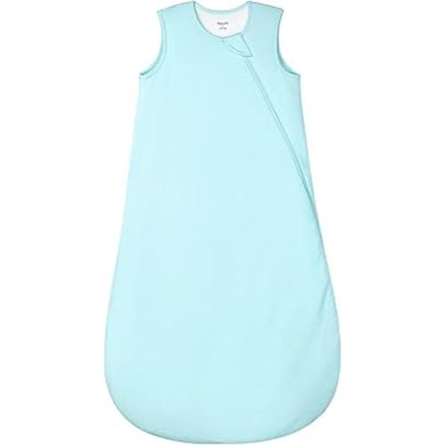 Supersoft Rayon Made from Bamboo Sleep Sack 3-6 Months Newborn Sleep Sack 0-3 Months 1.0 Tog Baby Wearable Blanket with 2-Way Zipper Unisex Sleeping Bag for Babies All-year-around - Blue